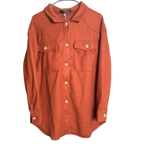 Zesica Women's Shacket Burnt Orange Large Missing Belt Very Warm - Picture 1 of 6